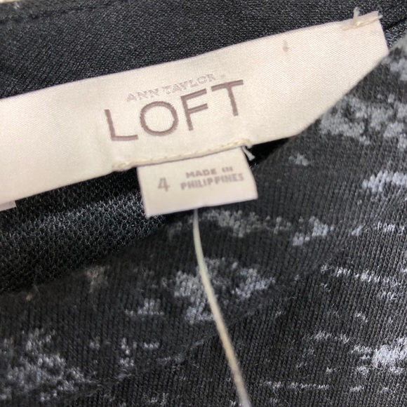 NWT LOFT Black/Gray Knit Dress Sz 4 - Picture 5 of 6